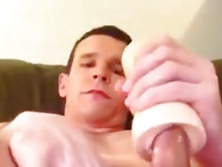 Gay dude's sphincter gets stretched wide during anal sex.